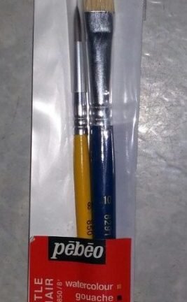 Set of 2 Brushes Pony Hair - White Bristle