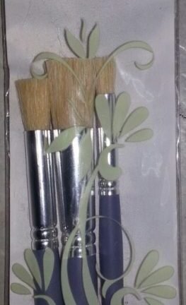 Wallet of White Bristle Brushes Stencil
