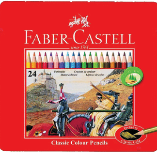 Colour pencils in tin case 24 L