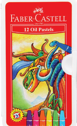 Hexagonal Oil Pastell 12 Pcs Plastic Bag